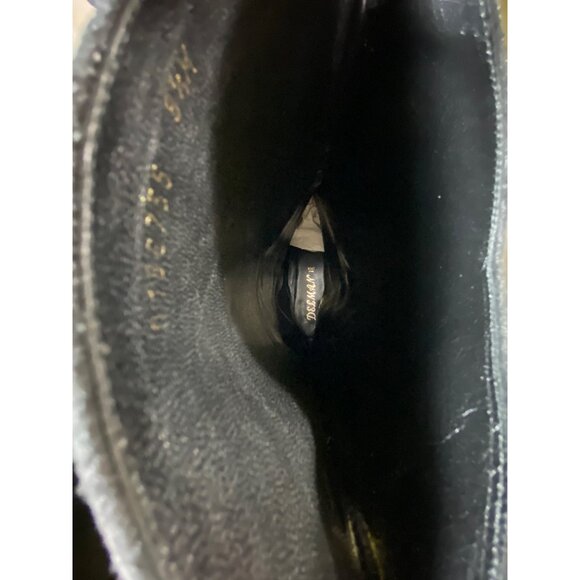 Black Suede Feather Delman Ankle Boots Size 9.5 Western Indian Punk Rock Retro - Picture 10 of 12